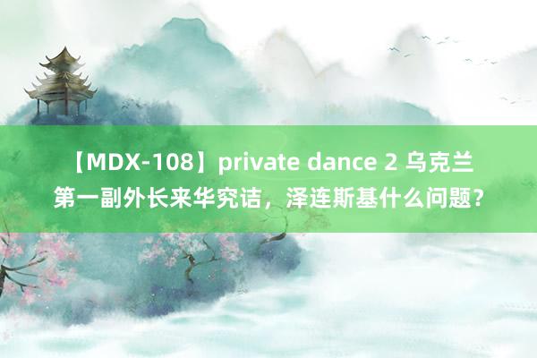 【MDX-108】private dance 2 乌克兰第一副外长来华究诘，泽连斯基什么问题？